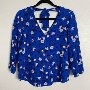Draper James Floral Blue Women's Top 8